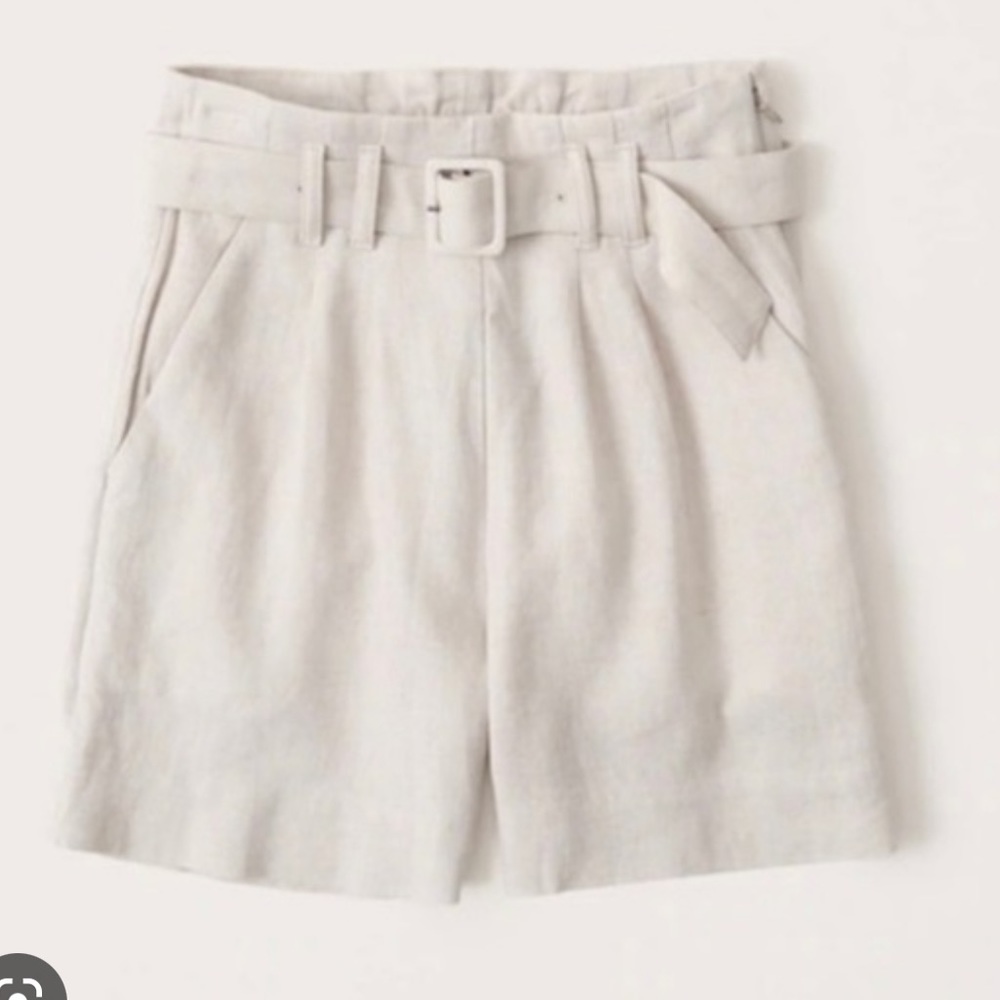 Abercrombie and Fitch linen blend belted shorts